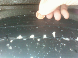 Yes, that’s a penny. Yes, that’s snow.